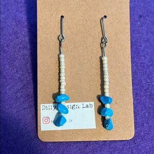 Design Lab Lord & Taylor Blue and Cream Earrings